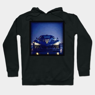 Hypercar on the road at night Hoodie